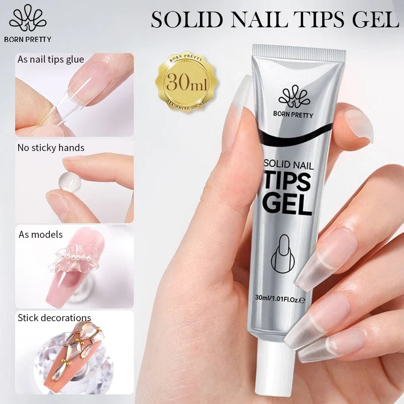 BORN PRETTY 30ml Nail Tips Glue Gel Strong Adhesive Nail Glue For False Nail Tips And Press On Nails DIY Rhinestone And Gem