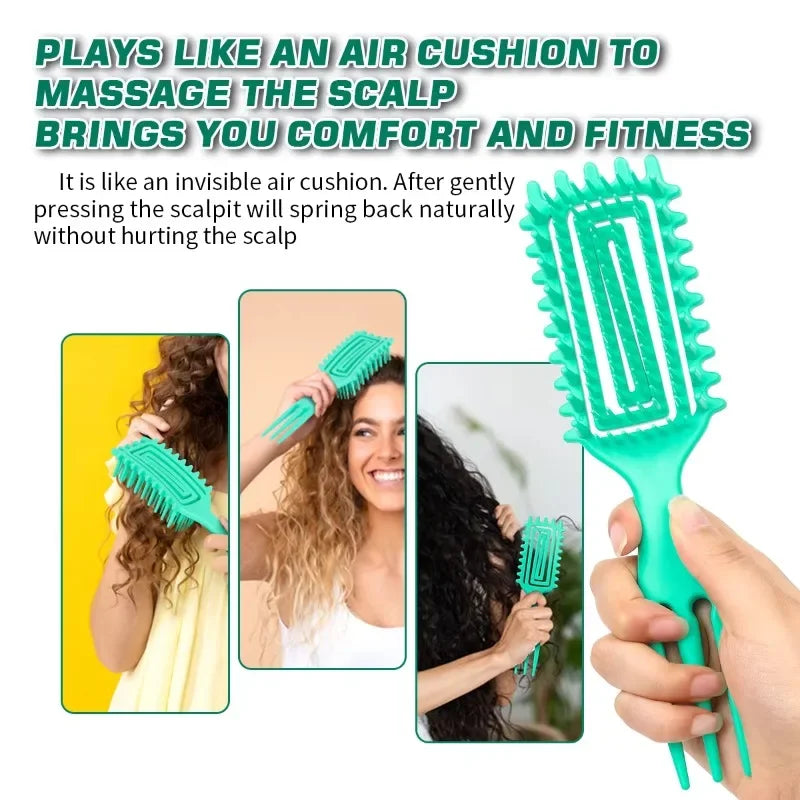 3 in 1 Curl Define Styling Brush Hollow Out Detangling Hair Brush Tangled Hair Comb Shaping Defining Curls Barber Styling Tools