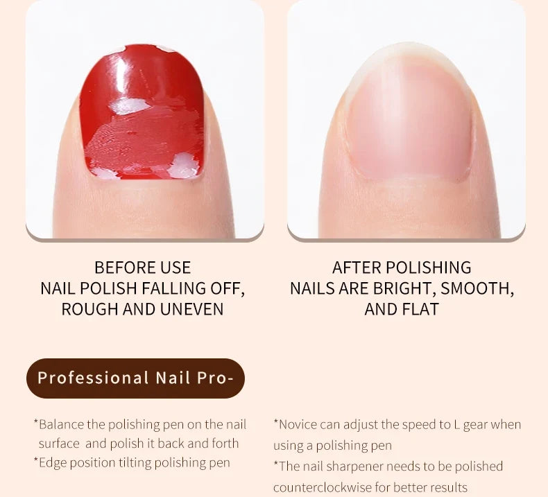 Electric Nail Polisher Drill Bits Professional Nails Grinding Polishing Dead Skin Removal Art Sanding File Pen Manicure Machine