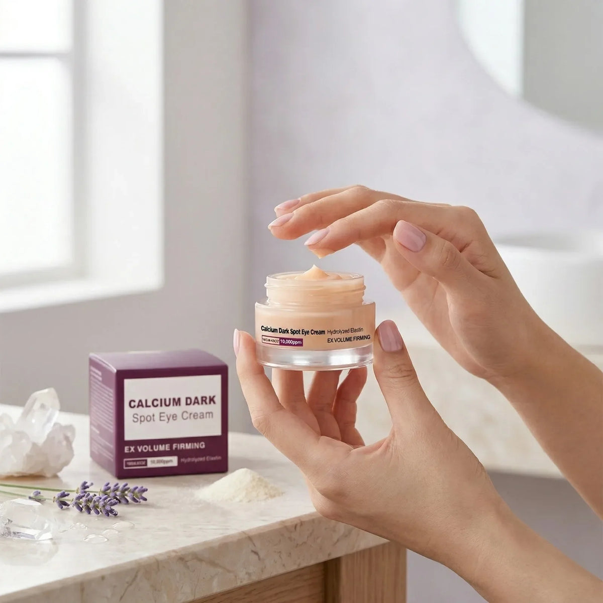 Calcium Dark Spot Eye Cream Instant Firm Eye Bag Remover Tighten Skin Brightening Hydrolyzed Elastin Anti-Wrinkle Eye Cream 15g