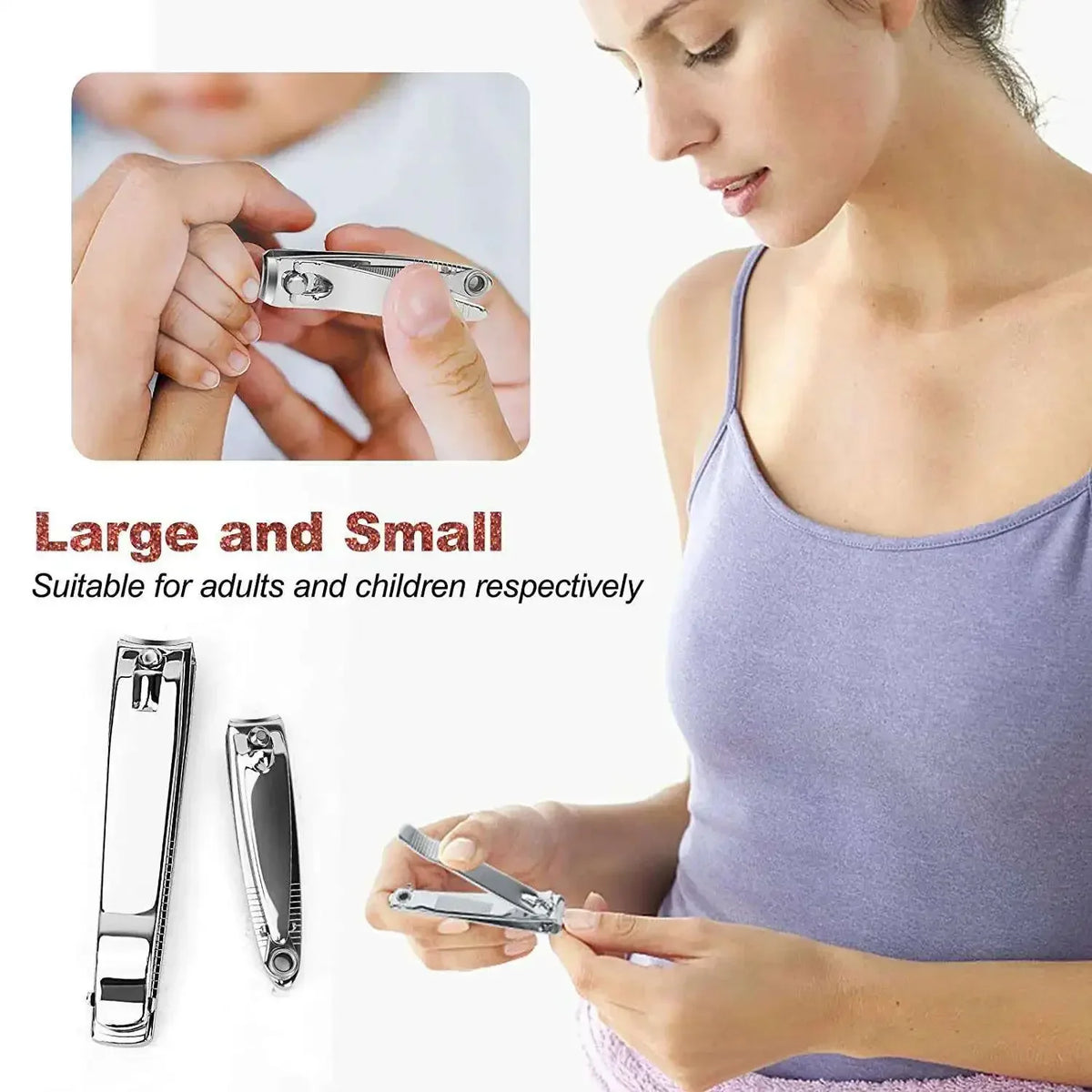 1pc/2pc/3pcs Nail Clipper Premium Sharp Sturdy Stainless Steel Fingernail And Toenail Clipper Cutters Perfect Nail Clippers