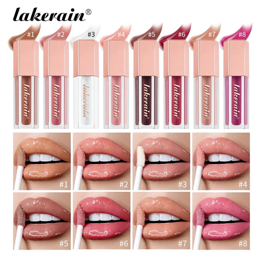 Diamonds Glitter Gloss Universal Lip Luminizer 8 Colors Lip Gloss Non-sticky Moisturizing Plumper Long Lasting Glitter Liquid