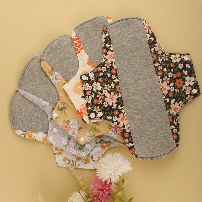 2pcs Reusable Period Pads Keep It In Place Washable Cloth Menstrual Pads Graphene Lining Anti Slip Silicone Design Panty Liner