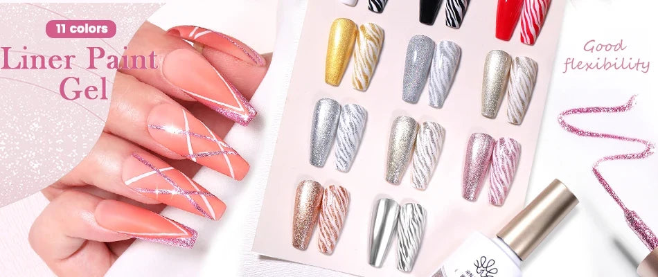 BORN PRETTY Super Holos Metallic Painting Nail Gel for Nails Soak Off Holographics Laser Gel Polish Gold Silver Paint Gel 5ml