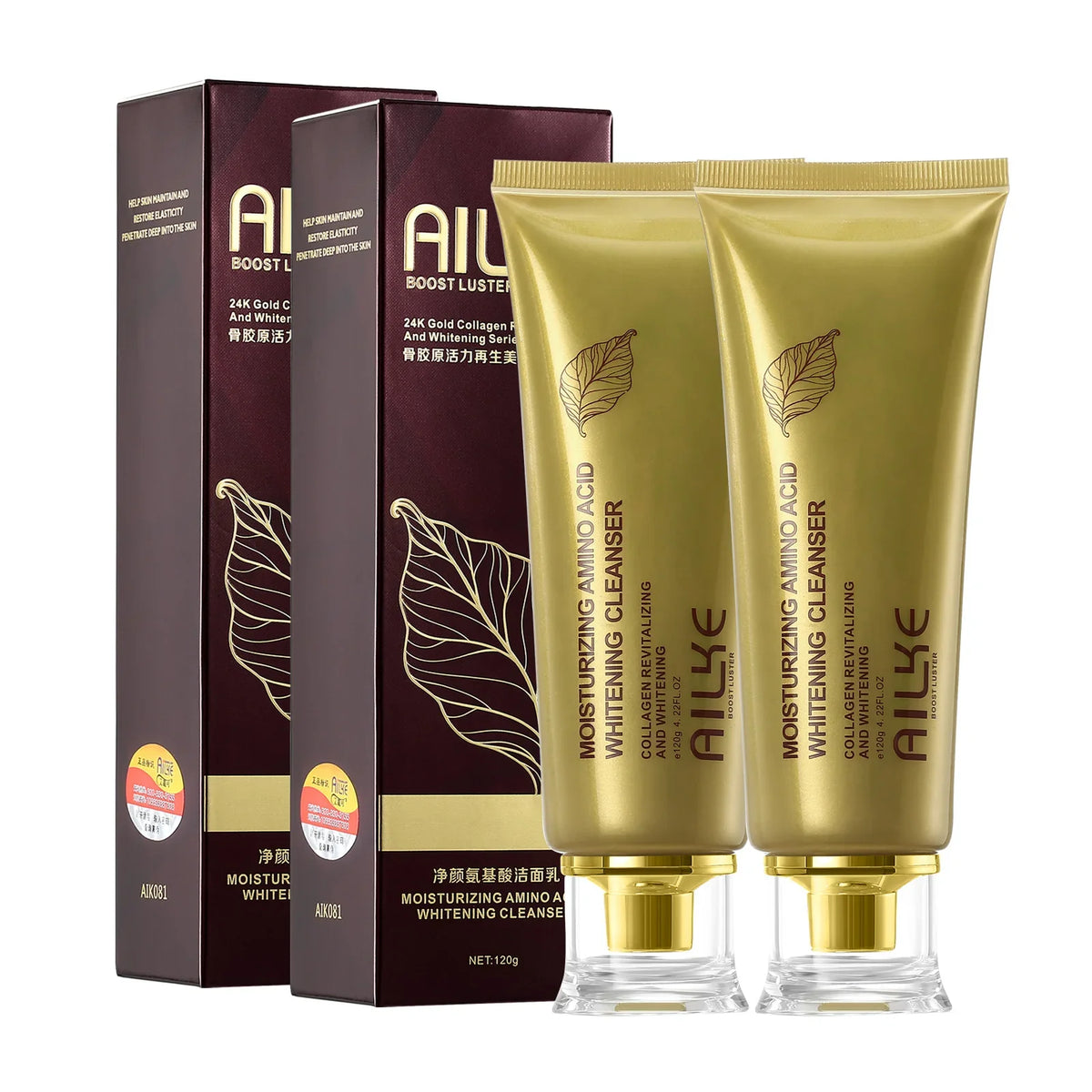 AILKE Amino Acid Whitening Facial Cleanser, Deeply Clean Skin, Reduce Dark Spots, Stains, Oil Control, Anti Acne, Blackheads