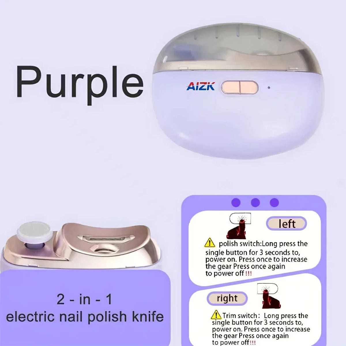 2-in-1 Electric Nail Clipper & Polisher with LED Light, USB Charging, Safe Grinding for All Ages, Valentine's Gift