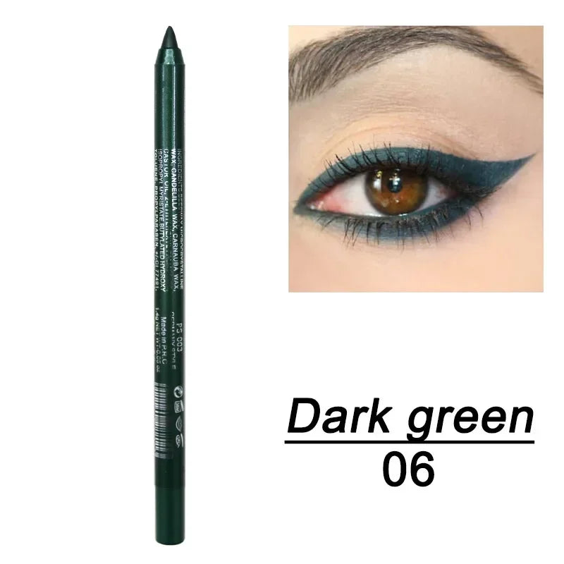 6 Color Colourful Eyeliner Pen High Pigment Pearly Shimmer Metallic Smokey Punk Gothic Eyeliner Long Lasting Waterproof
