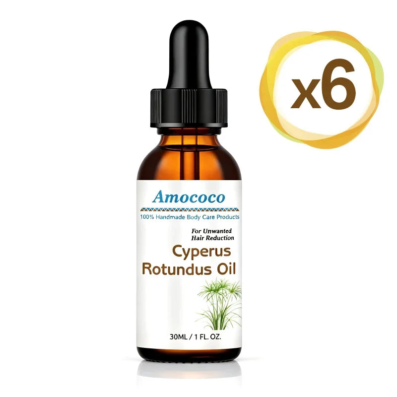 Amococo 3/6pcs Cyperus Rotundus Oil 30ml Natural Body Face Moisturizing Oil with Dropper Helps Soothe Skin After Hair Removal Non-Greasy Hydrating Serum