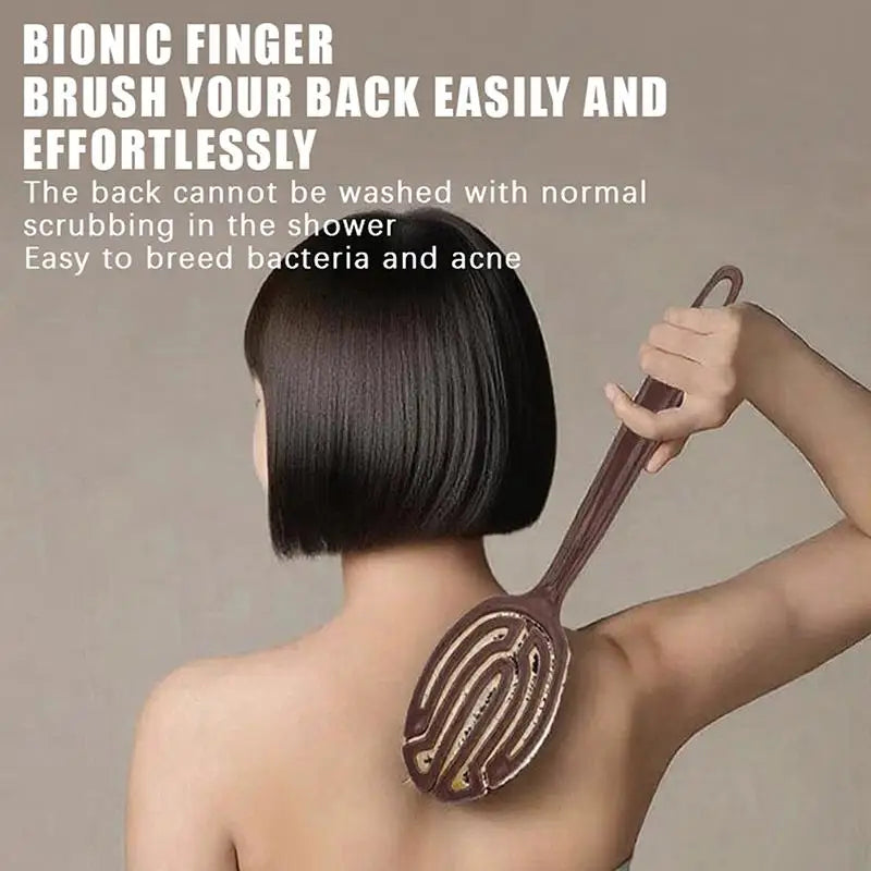 1Pcs 2‑In‑1 Long‑Handle Bath Brush Natural Coconut Bristle Back Scrubber For Wet Dry Body Massage Shower Accessories ****