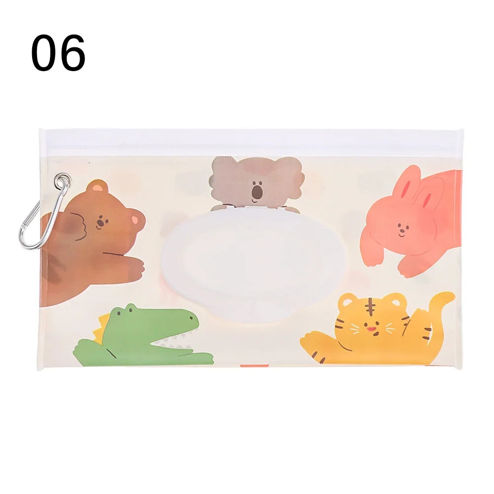 EVA Baby Wet Wipe Pouch Portable Buckle Wipes Holder Case Flip Cover Snap-Strap Reusable Refillable Wipe Bag Outdoor Tissue Box