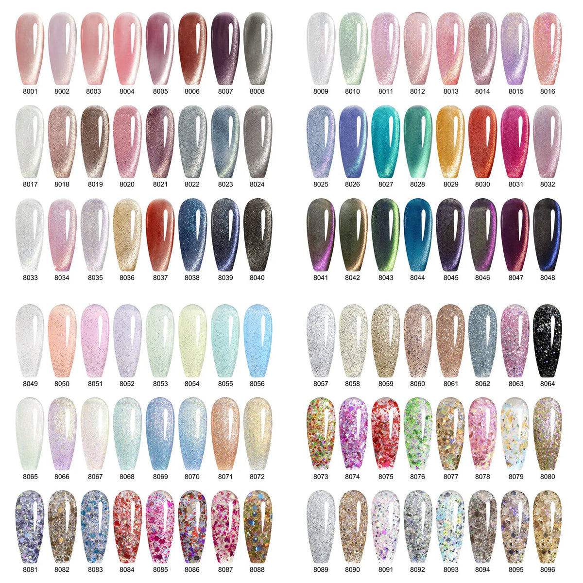 CANNI VIP Kit Hema Free Nail Gel Polish Crystal Cat Eye Sparkle Diamond Semi Permanent Soak Off UV LED Gel Varnish 9ml*8pcs