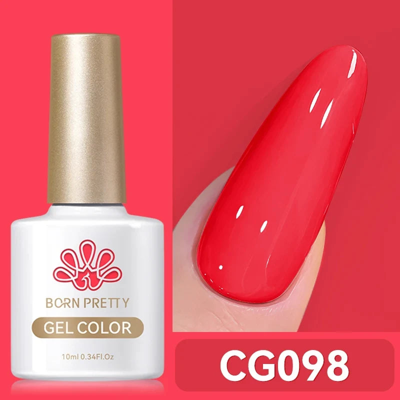 BORN PRETTY 10ml Blood Red Gel Nail Polish Semi Permanent Soak Off UV LED Varnish Design Halloween Festival Nail Supplies 1/6pcs