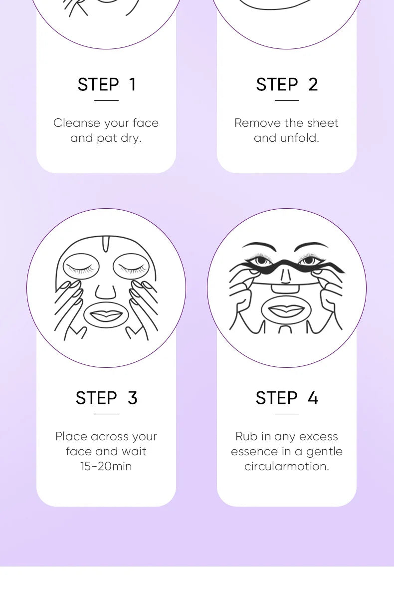 Collagen Anti Wrinkle Facial Mask Anti Aging Fade Fine Lines Firm Skin Moisturizing Brightening Smooth SkinCare Korean Cosmetics