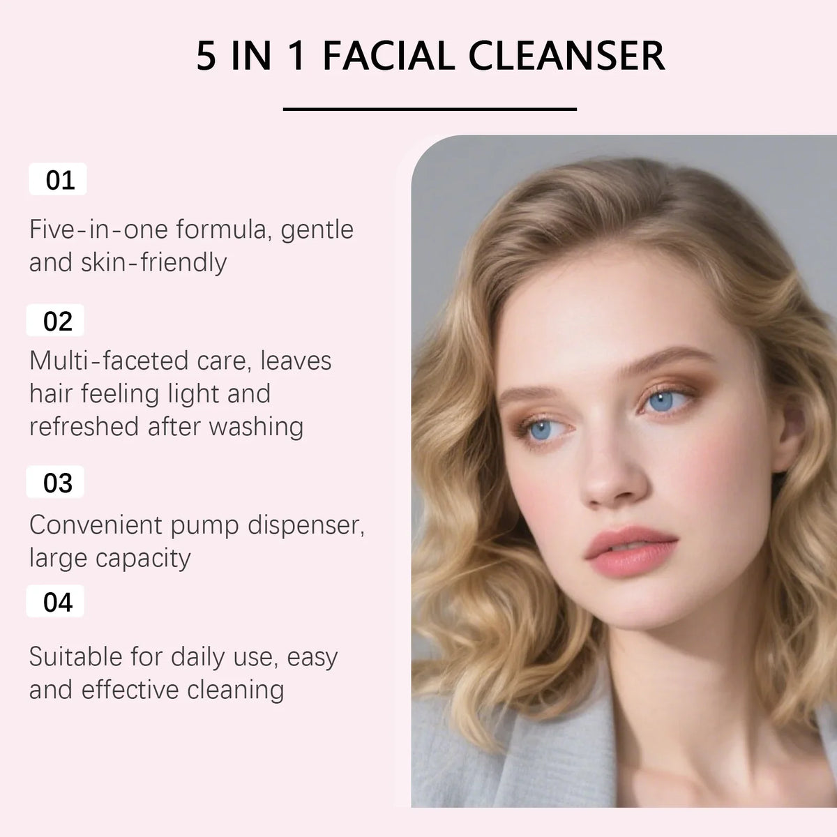 HOYGI Hydrolyzed Collagen Facial Cleanser Foam Deep Cleaning Remove Acne Oil Control Gentle Exfoliating Shrink Pores Face Wash