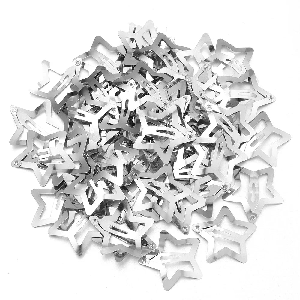 50pcs/lot Metal Colorful Star Hair Clips Dopamine BB Hair Clips For Broken Hair Clip Bangs Hair Clip Girls Y2K Style Hair Clips