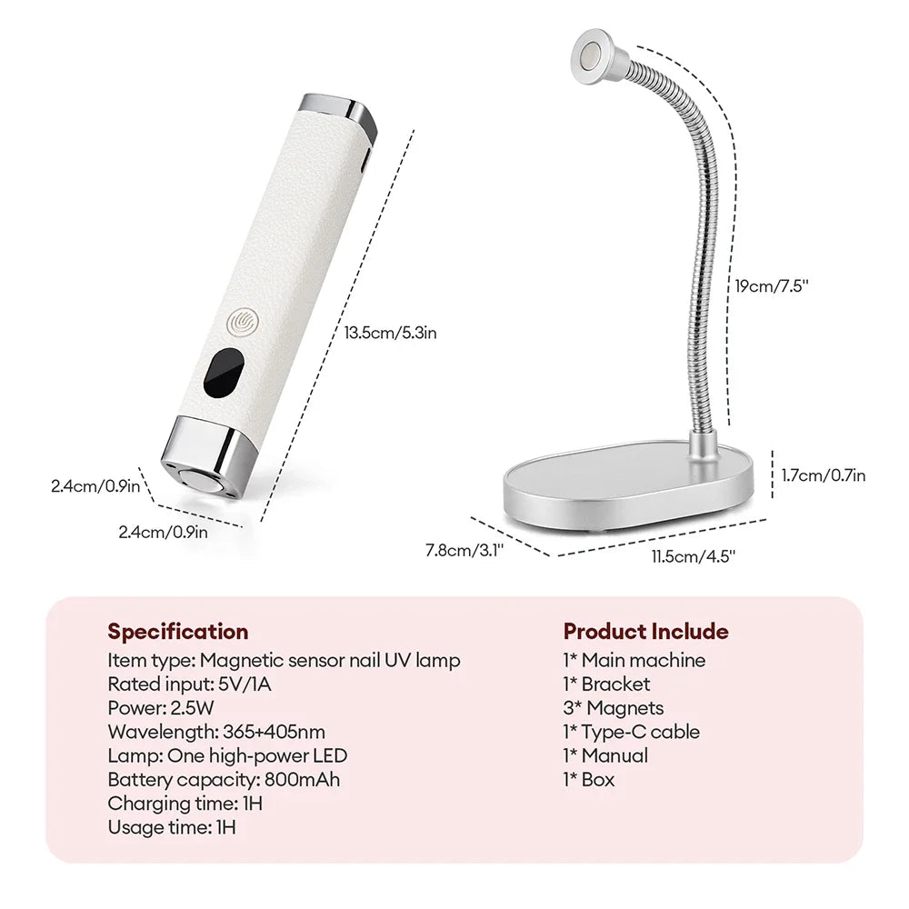 Cat-eye Magnet Handheld Nail Lamp Auto Sensor Nail Dryer Nail Gel Curing Bracket Nail Lamp UV LED Light Gel Nail Fast Drying Pen