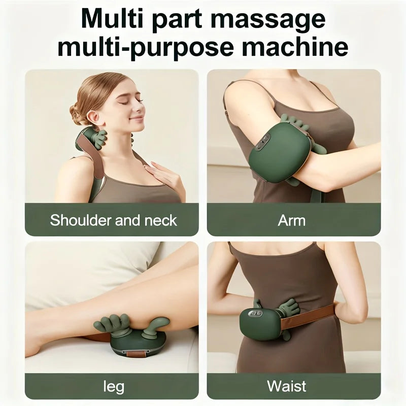 Bionic Neck Shoulder Massager N7 Kneading Massager Shawl 3-Level Modes Neck Cervical Waist Leg Body Muscles Massage Pillow