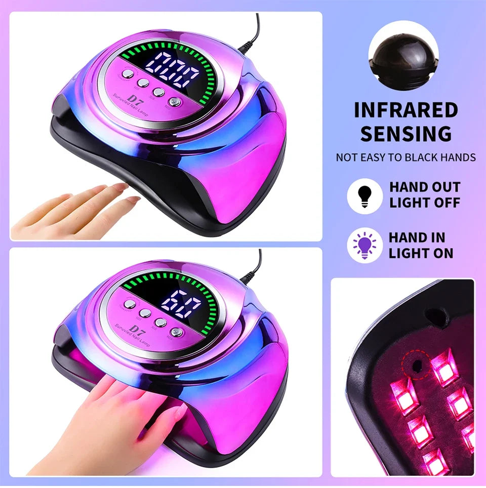 66 LED Professional Nail Drying Lamp with Auto Sensor Smart Drying Nail Gel Polish UV Lamp Removable Base Nail Salon Tool