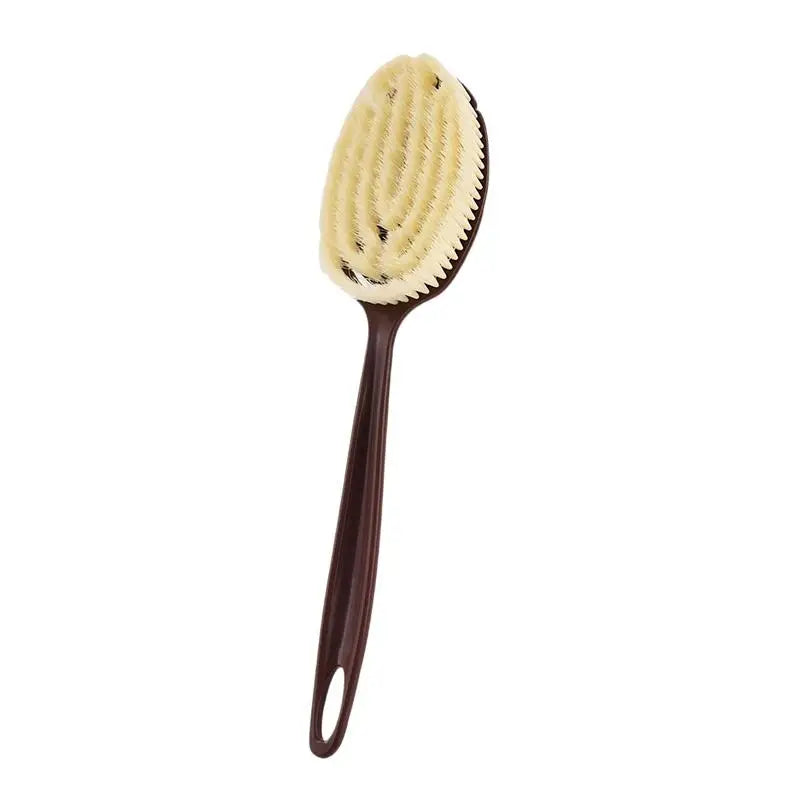 1Pcs 2‑In‑1 Long‑Handle Bath Brush Natural Coconut Bristle Back Scrubber For Wet Dry Body Massage Shower Accessories ****