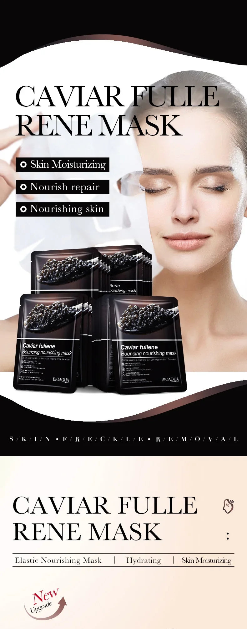 6/12pcs BIOAQUA Caviar Grape White Truffle Face Mask Anti Wrinkle skincare Moisturizing Hydrating Facial Masks Skin Care