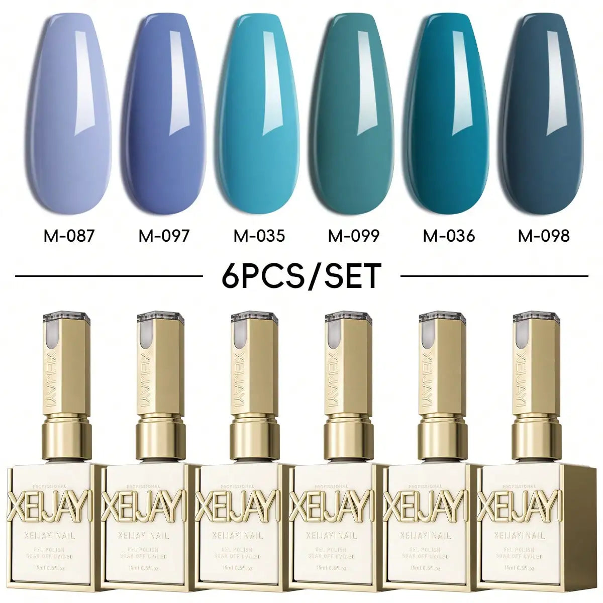 6-Color Gel Nail Polish Set, UV LED Soaking Nail Gel, Semi-Permanent, DIY Salon Quality Nail Art Gel For Spring And Summer