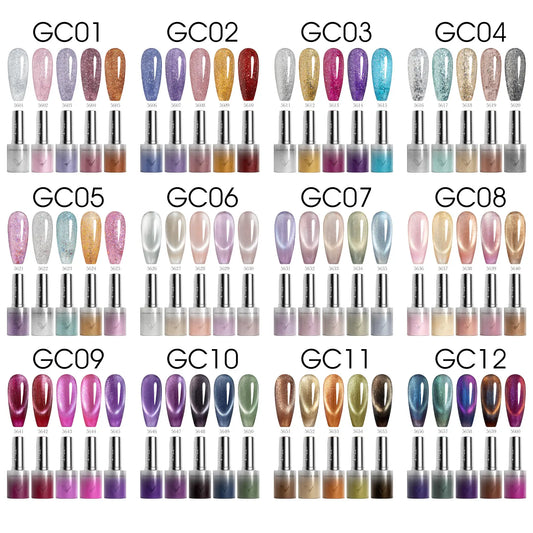 1/5pcsVenalisa Hema/TPO Free Cat Eye Gel Magnet Ultra Flash Nail Gel Polish Diamond Sparkle Soak Off UV LED Varnish Nail Gel