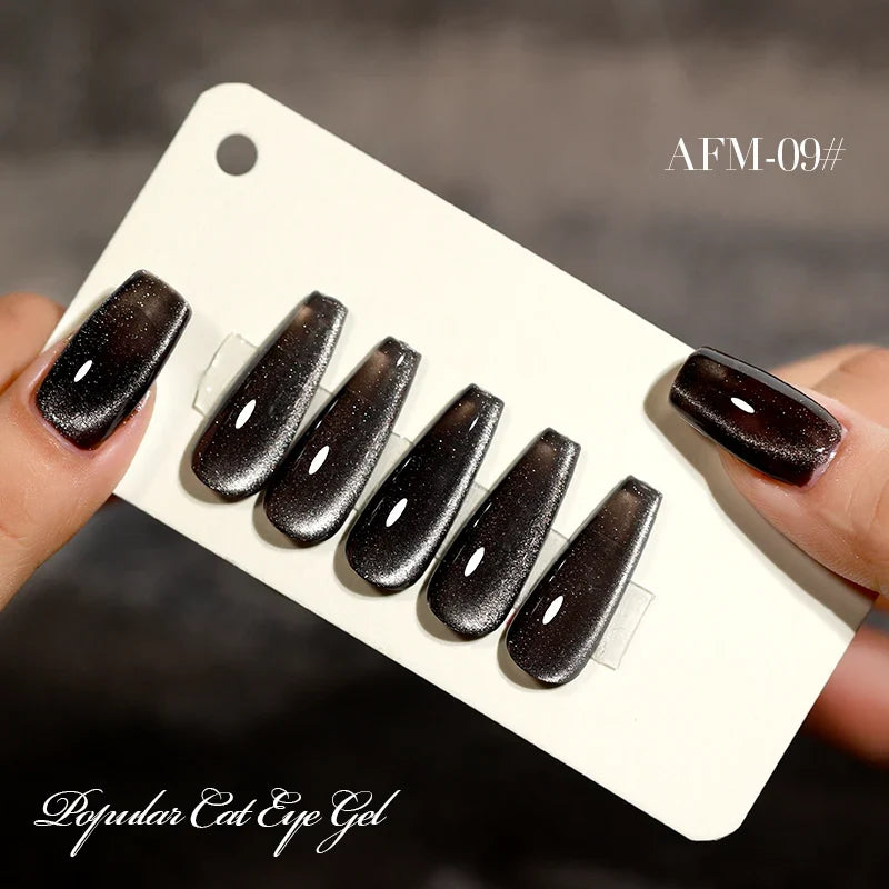 AS 15ml Mint Green Color Cat Magnetic Gel Nail Polish Sparkle Glitter Gel Varnish Semi Permanent for Summer Manicure DIY Gift