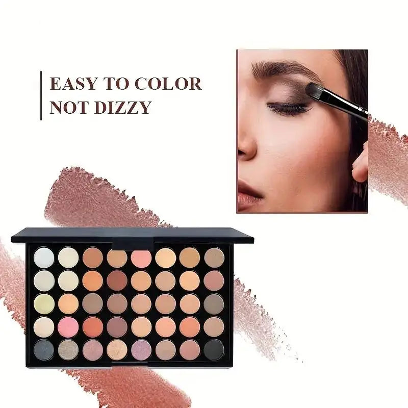 40-Color Eyeshadow Palette with Brush, Long-Lasting and Versatile Shades, Portable Color Mixing Palette, Cosmetics, Perfect Gift