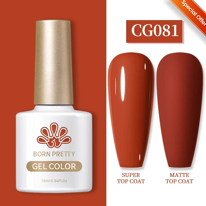 BORN PRETTY 15ml Nail Gel Polish Glitter Gorgeous Full Coverage Soak Off UV LED French Nail Art Jelly Nude Pink Varnish