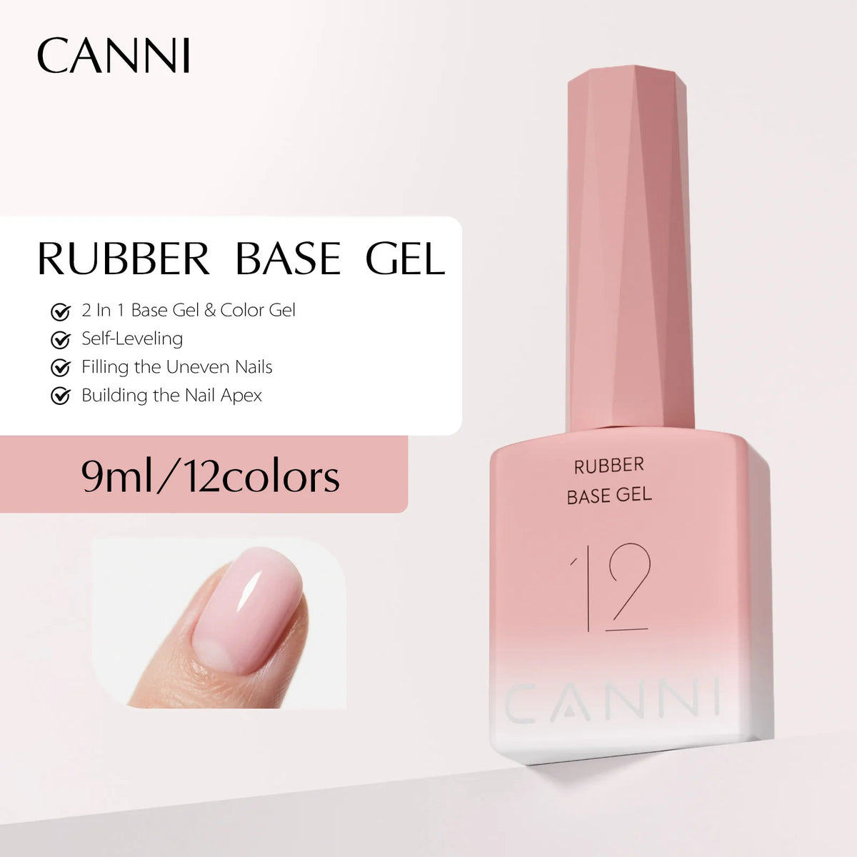 6pcs/kit CANNI TPO FREE HEMA FREE Gel Nail Polish Kit CF1 Rubber Base Gel UV Construction Gel Nail Semi Transparent Color Kit