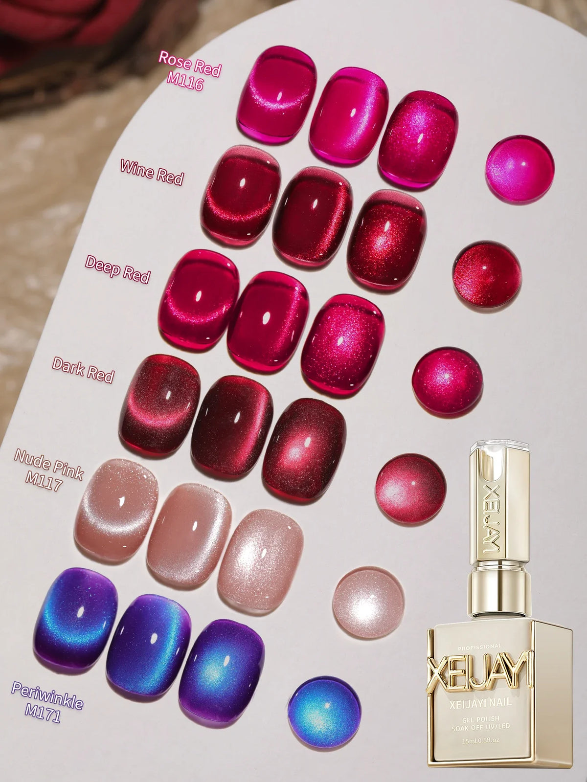 6pcs Cat Eye Nail Polish Gel 2025 New Style Blue Pink Cat Eye Nail Art Suitable for Women's Nail Salon Design