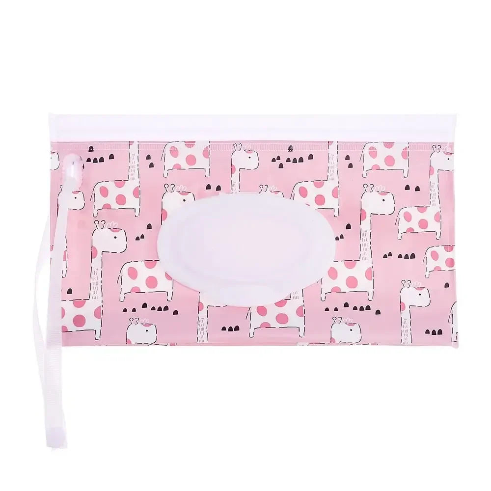 EVA Baby Wet Wipe Pouch Portable Buckle Wipes Holder Case Flip Cover Snap-Strap Reusable Wet Wipe Bag Outdoor Tissue Box