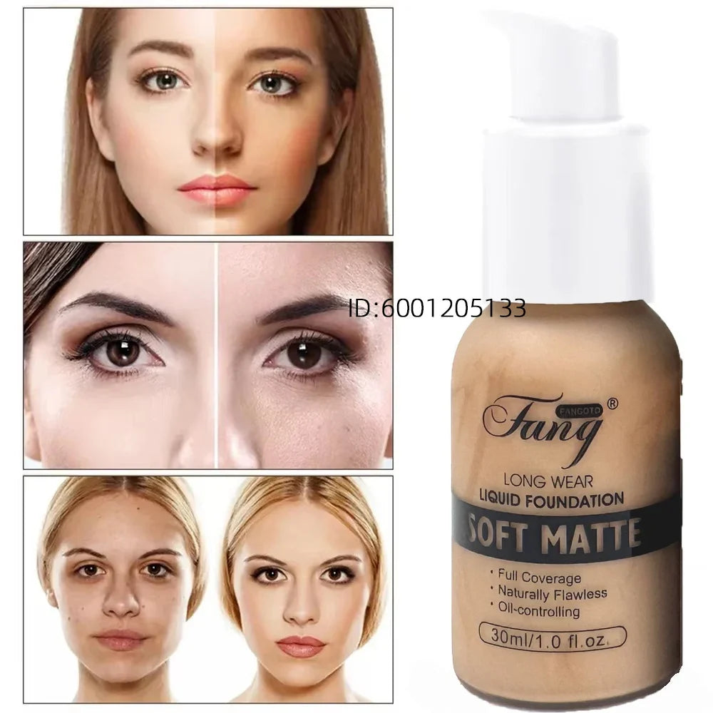 30ml SEPORA 6 Colors Matte Liquid Foundation Oil Control Waterproof Full Coverage Facial Natural Concealer Base Makeup Cosmetics