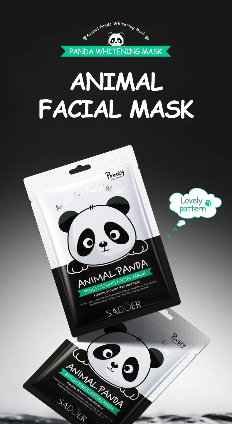 5pcs SADOER Animal Pattern Masks Face Mask Moisturizing Anti Wrinkles Anti-Aging Whitening Facial Masks Skin Care Novel Products