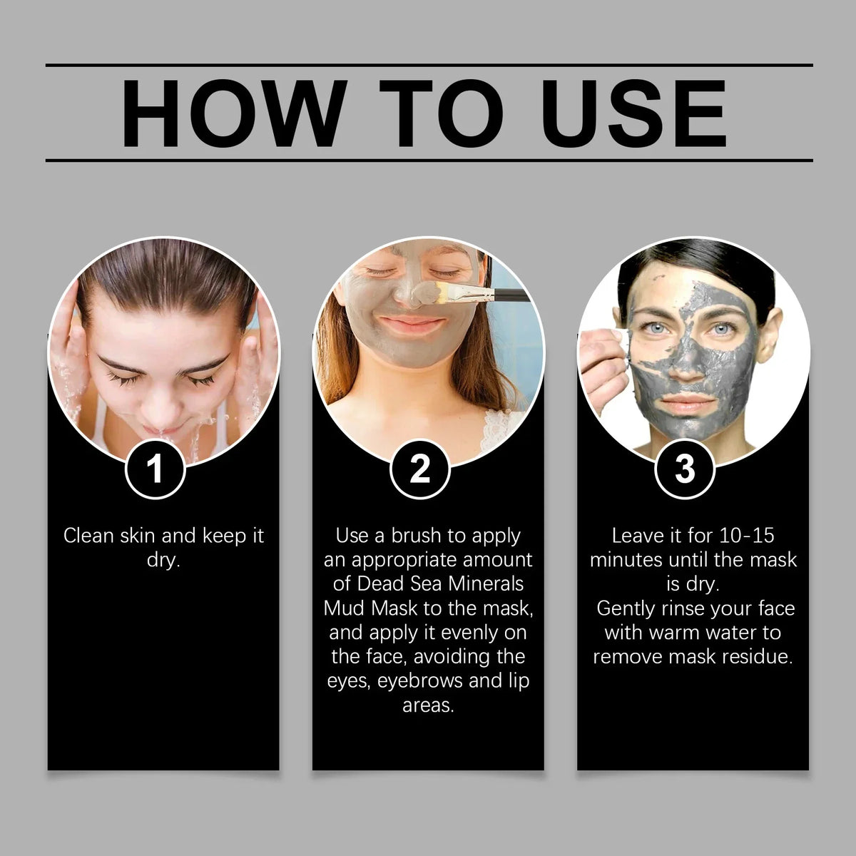 Deep Cleansing Face Mask Dead Sea Mud Brightening Facial Hydrating Oil Control Soothing Skin Repair Acne Blackhead Remover Mask
