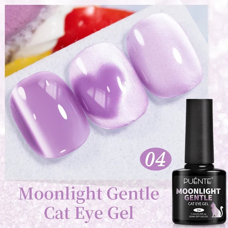 7.5ML Aurora Starlit Cat Eye Gel Nail Polish Rainbow Glitter Galaxy Cat Magnetic Nail Art Gel Soak Off UV Semi-Permanent Varnish