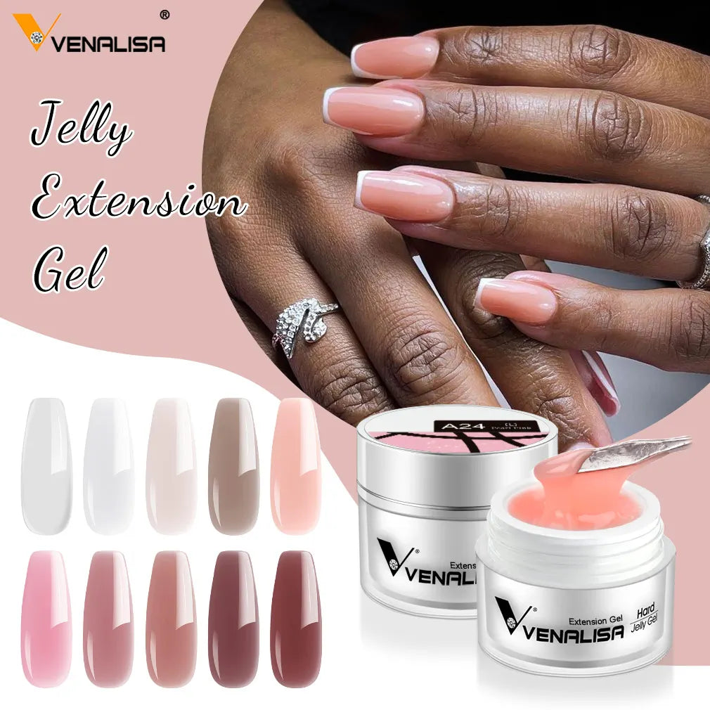 50ml TPO Free Jelly Nail Extension Gel Nail Builder French Nail Gum Venalisa Clear Natural Color Soak Off UV Construction Gel