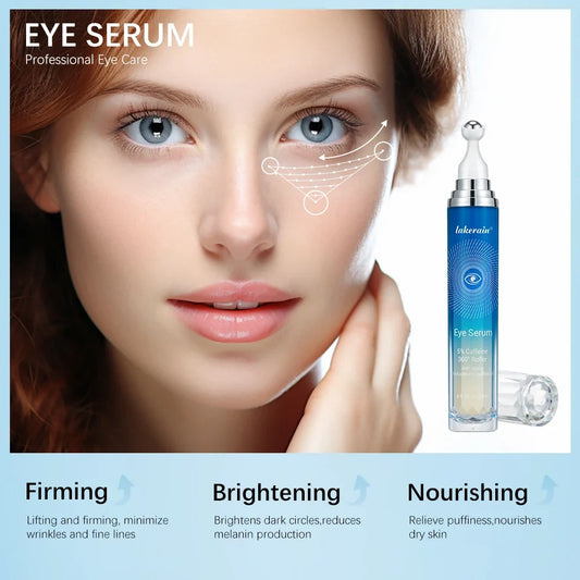 5% Caffeine Eye Serum and Under Eye Roller Cream for Dark Circles and Puffiness, Caffeine Eye Cream with 360° Massage Ball 15ml
