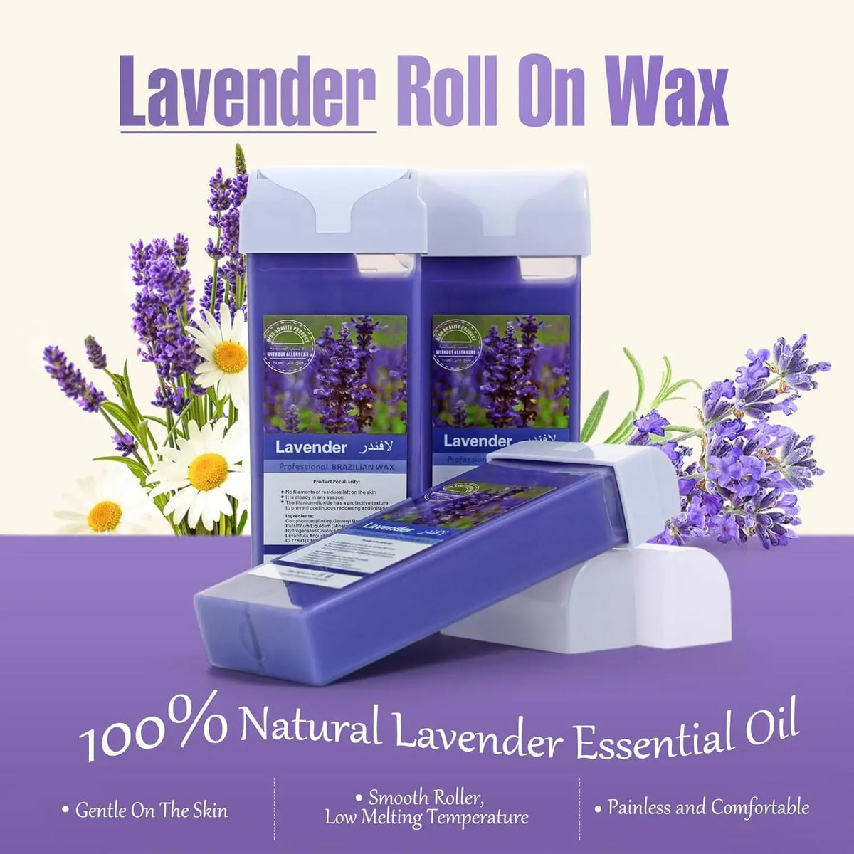 Hair Removal Wax Wax Refill Soft Wax Roller Cartridge For Roll on Waxing Kit Aloe Depilatory Rolling Wax For Sensitive Skin