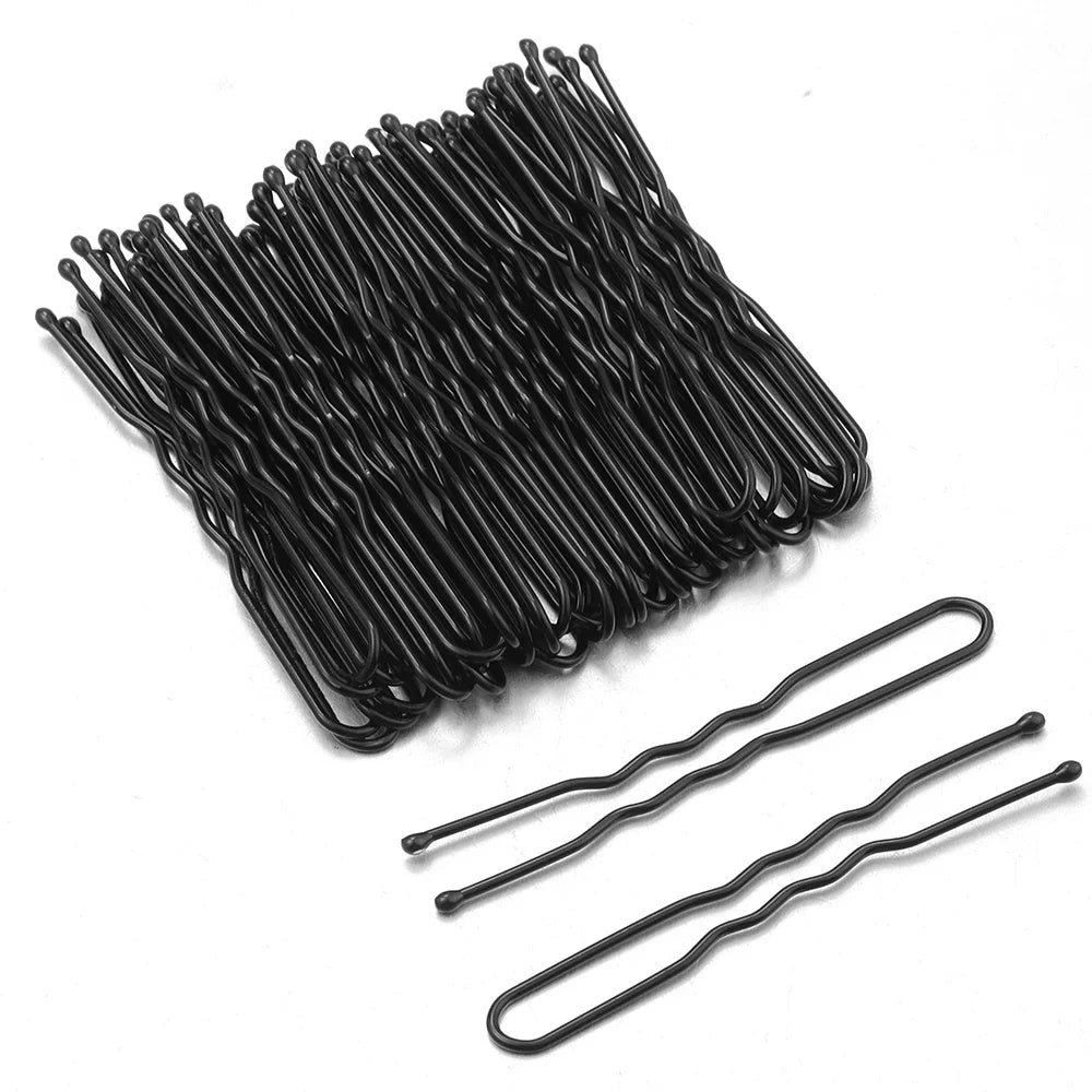 50Pcs Women Girls U Shaped Hairpins For Bun Metal Hairdressing Bobby Bridal Pin Barrette Salon Hair Styling Tools U Clips 5cm