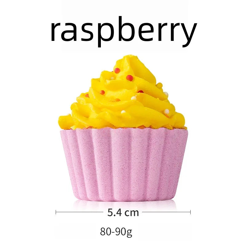 80g Cake Shaped Bath Salt Ball Bubble Bath Balls Creamy Children's Aromatherapy Essential Oil Bath Balls for Relaxing Soak