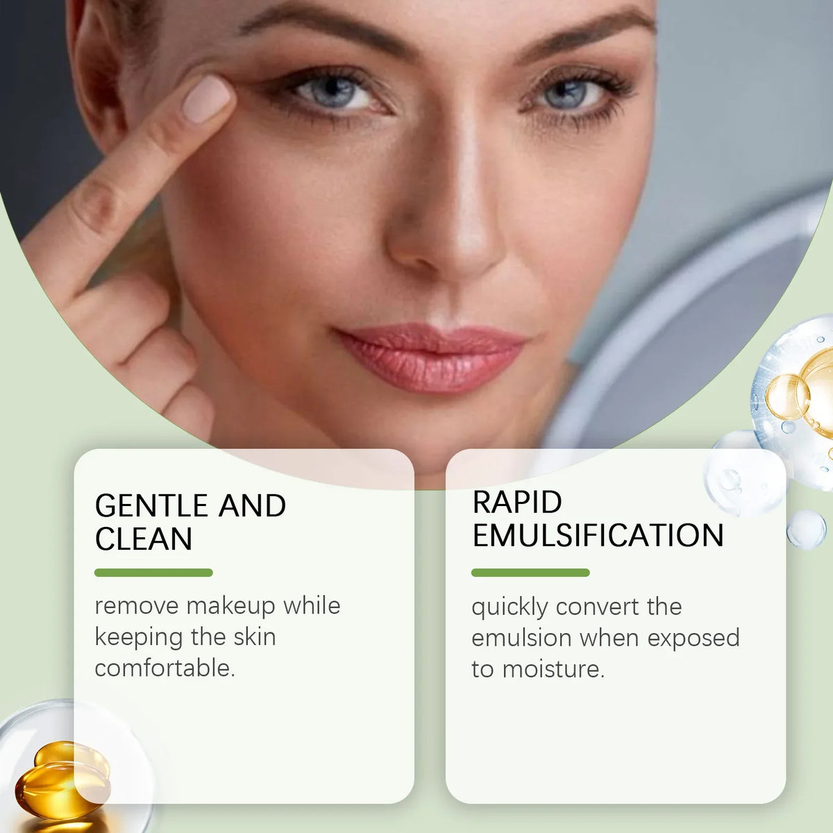 Hanchobit Mung Bean Cleansing Oil Control Deep Pore Cleanser to Remove Blackheads Sensitive Skin Care Facial Makeup Remover Oil