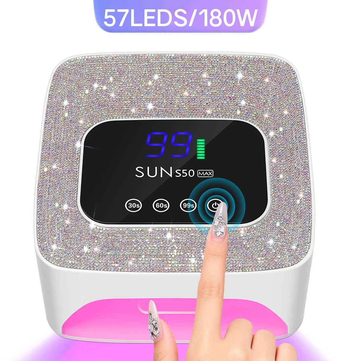 DianaBeauty 180W Rechargeable UV LED Nail Lamp 57 LEDS Cordless Gel Polish Drying Lamp For Manicure Professional Salon Tools