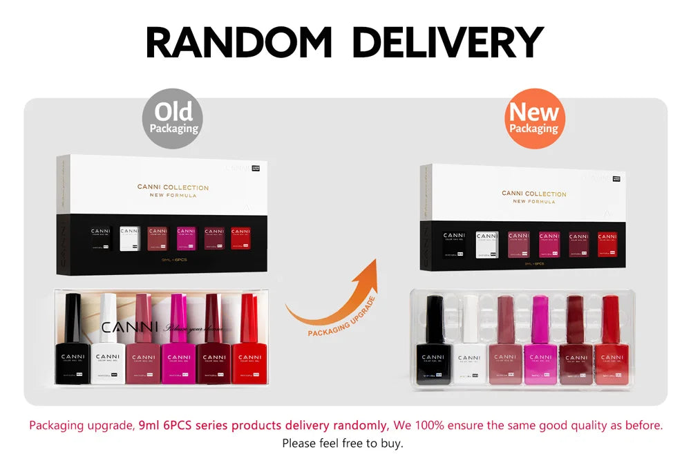 6pcs*9ml HEMA TPO FREE Nail Gel Polish CANNI Semi Permanent Jelly Pink Nude Color Gel Varnish Great Coverage UV LED Lacquer