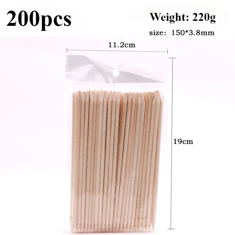 50/100/200/300pc/Set for Nail Different Sizes Orange Wood Sticks Cuticle Pusher Cuticle Remove Tool Manicure Pedicure Care Nails