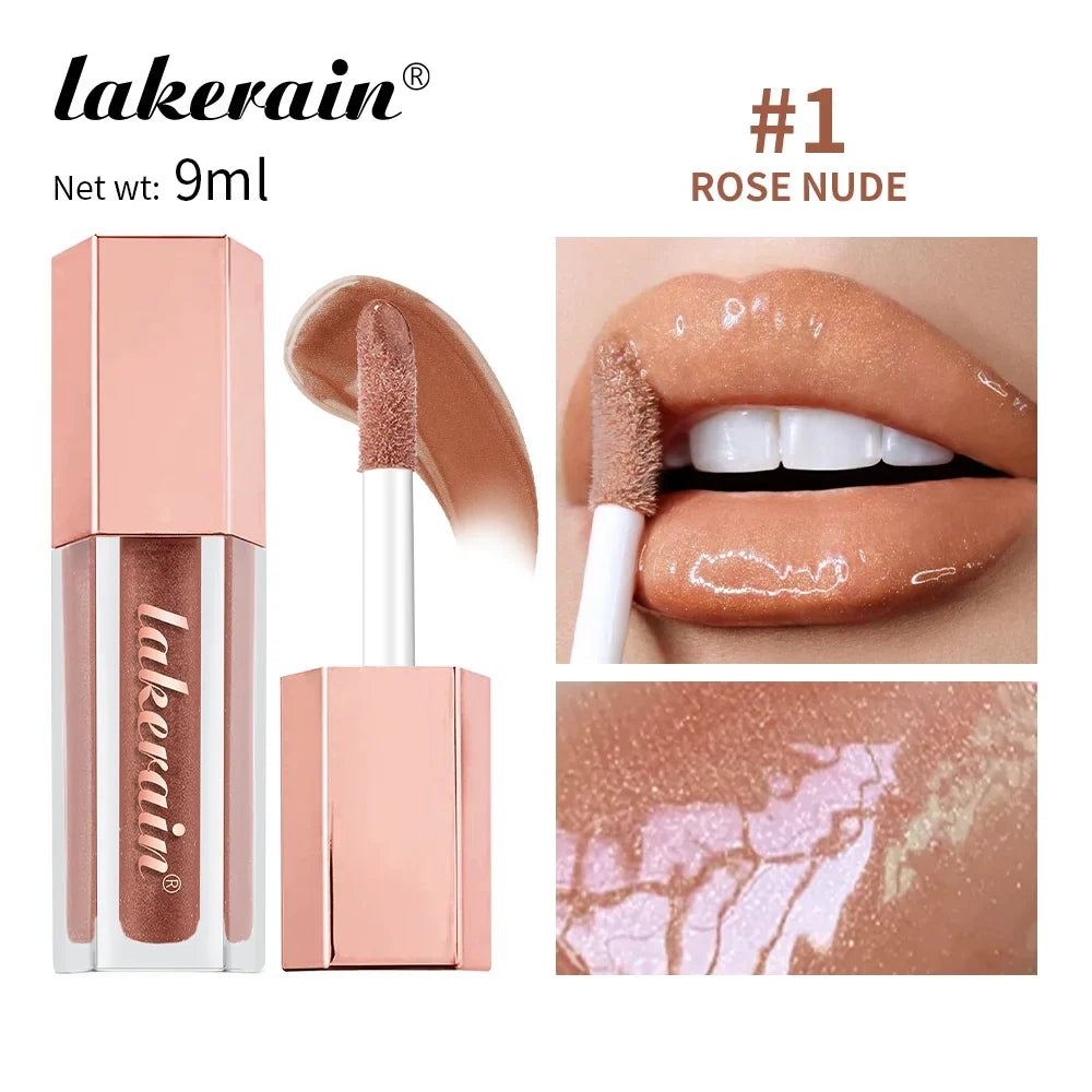 Diamonds Glitter Gloss Universal Lip Luminizer 8 Colors Lip Gloss Non-sticky Moisturizing Plumper Long Lasting Glitter Liquid