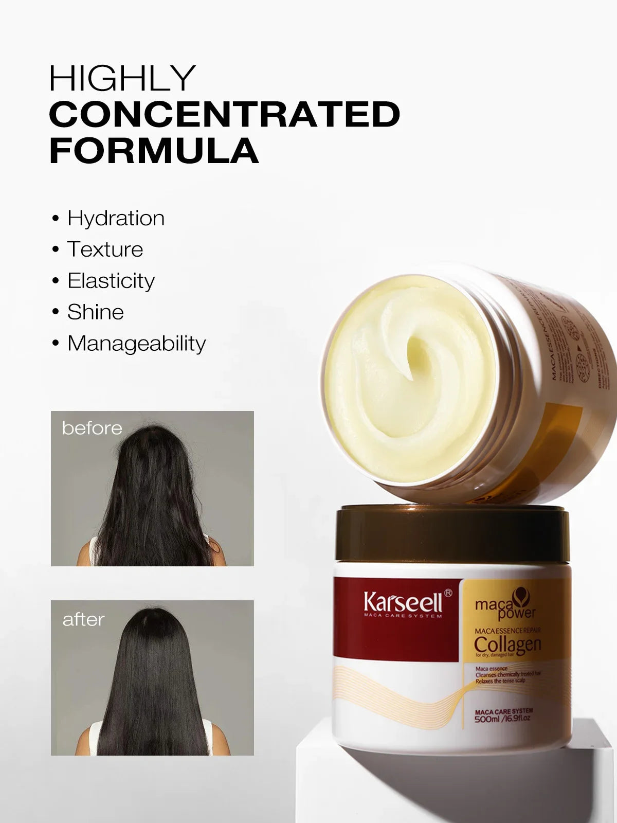 Karseell 2pcs Collagen Hair Treatment Deep Repair Conditioning Argan Oil  Hair Mask Essence for Dry Damaged Hair All Hair Type