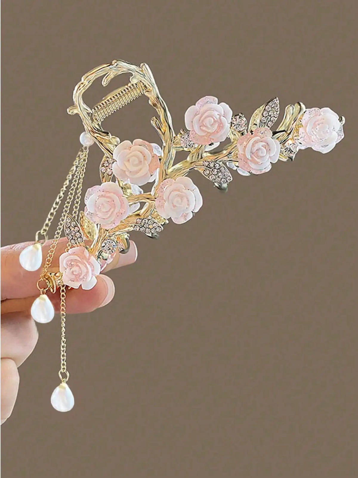 Fashion Antique Roses Hair Claw Clip for Women Stylish Hair Accessory