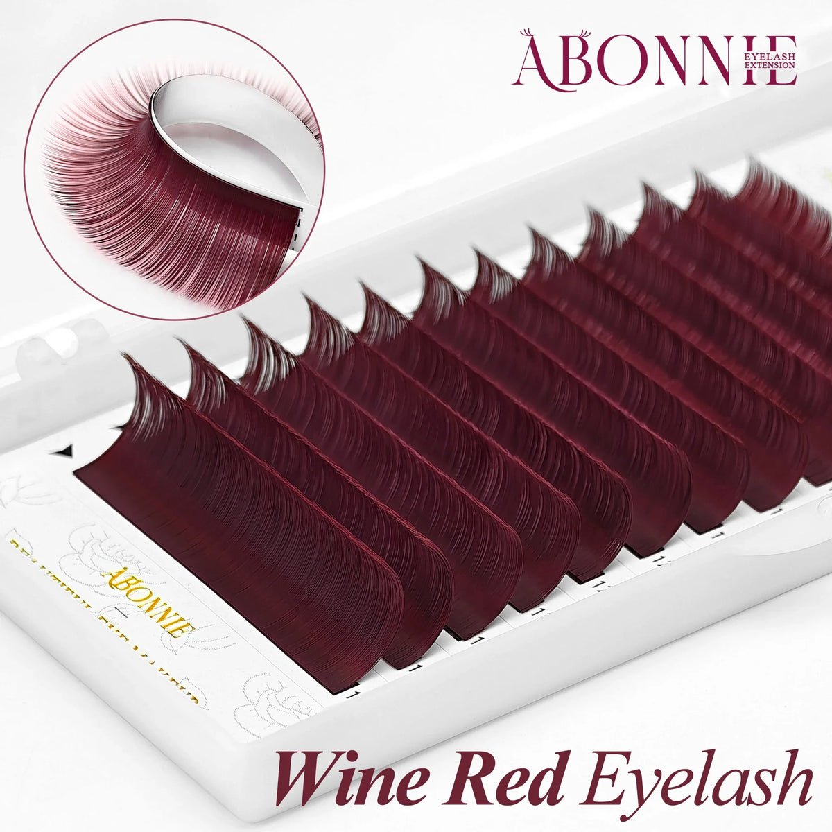 ABONNIE Burgundy Lashes LB LC Curl Wine Red Brown Color Eyelash Extensions Ultra Soft Colorful Individual Lashes