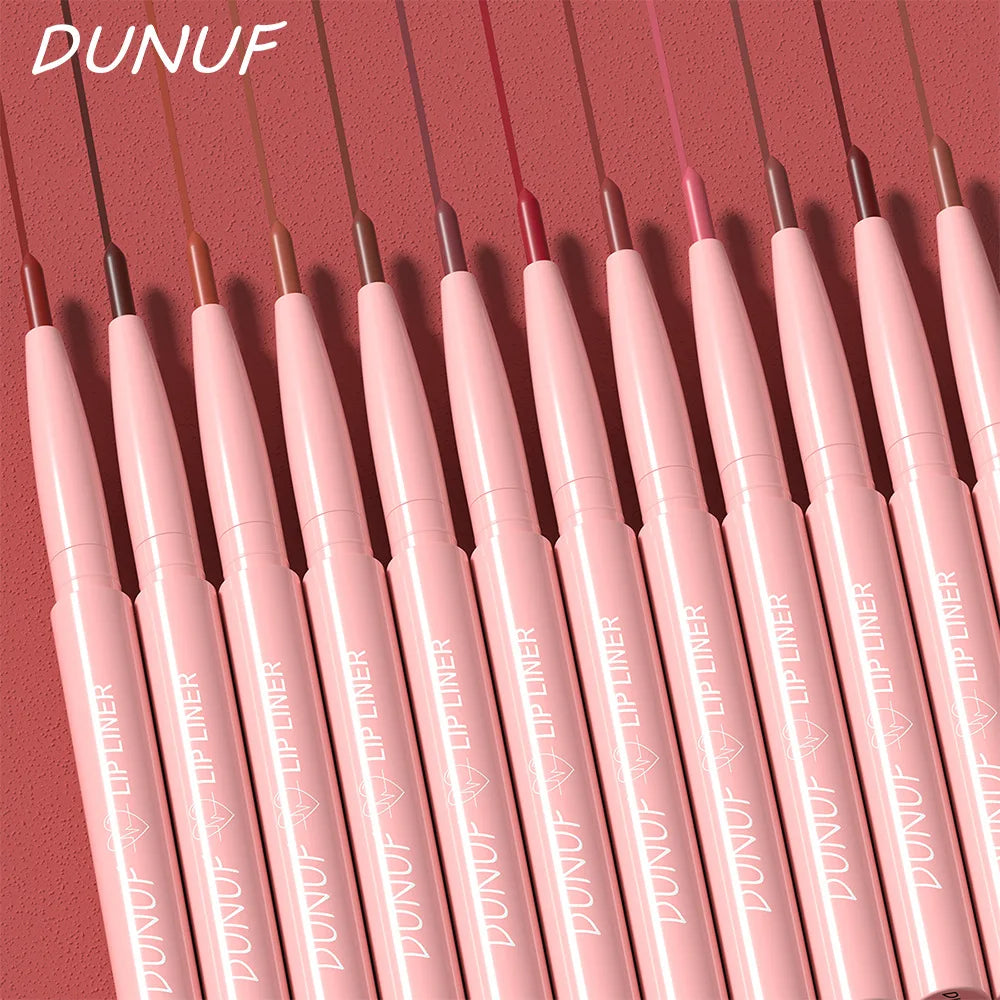 DUNUF 12 Color Matte Lip Liner Pencil Set Waterproof Smudge Proof Long Lasting Vegan Cruelty Free Lipstick Makeup Kit